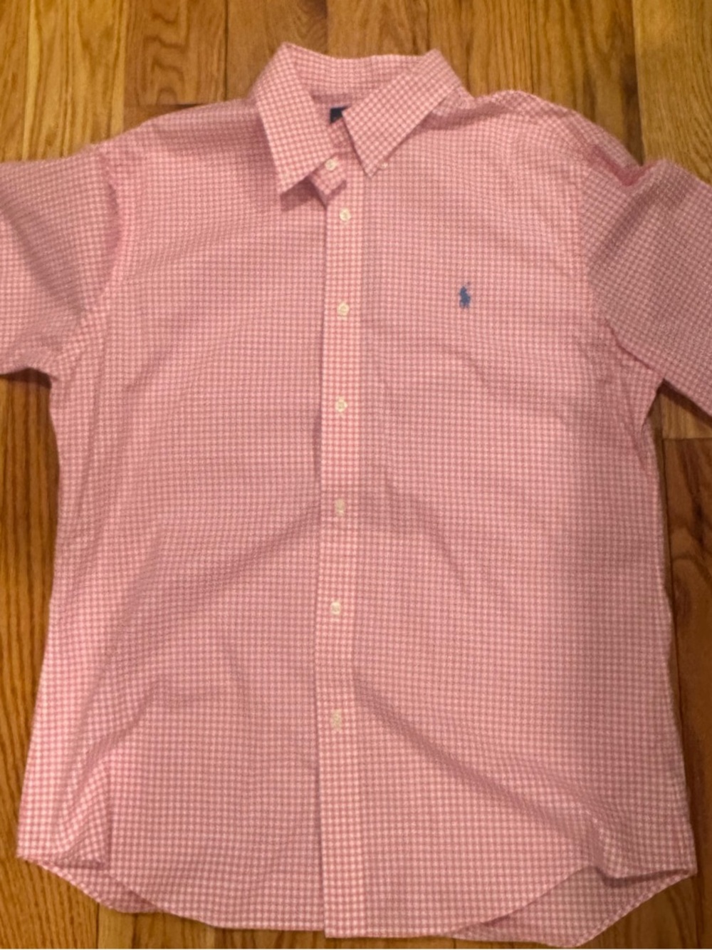 Ralph Lauren Pink Gingham Button-Down Dress Shirt